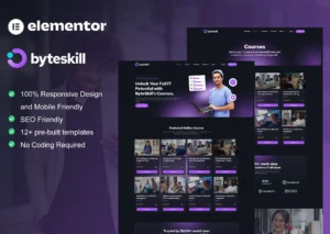 ByteSkill - IT Online Course & Education Elementor Pro Template Kit